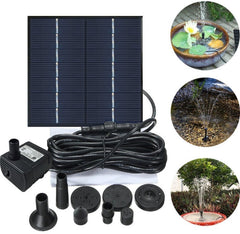 Solar Panel Powered Water Fountain Pool Pond Garden Water Sprinkler Sprayer with Water Pump & 3 Spray Heads