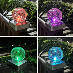 Outdoor Solar Column Headlight Garden Wall Light