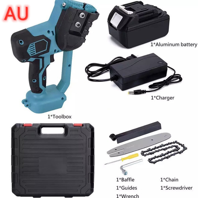 Mini rechargeable home chainsaw with one hand