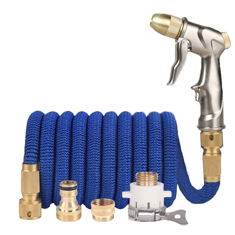 Garden Hose Telescopic Magic Hose Plastic Flexible Car Wash Hose Metal Spray Gun Outdoor Garden Watering