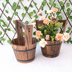 Horticultural Carbonization Anti-corrosion Wooden Succulent Flower Pots