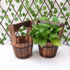 Horticultural Carbonization Anti-corrosion Wooden Succulent Flower Pots