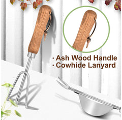 Garden Tools Stainless Steel Tools With Wooden Handle 4-piece Set