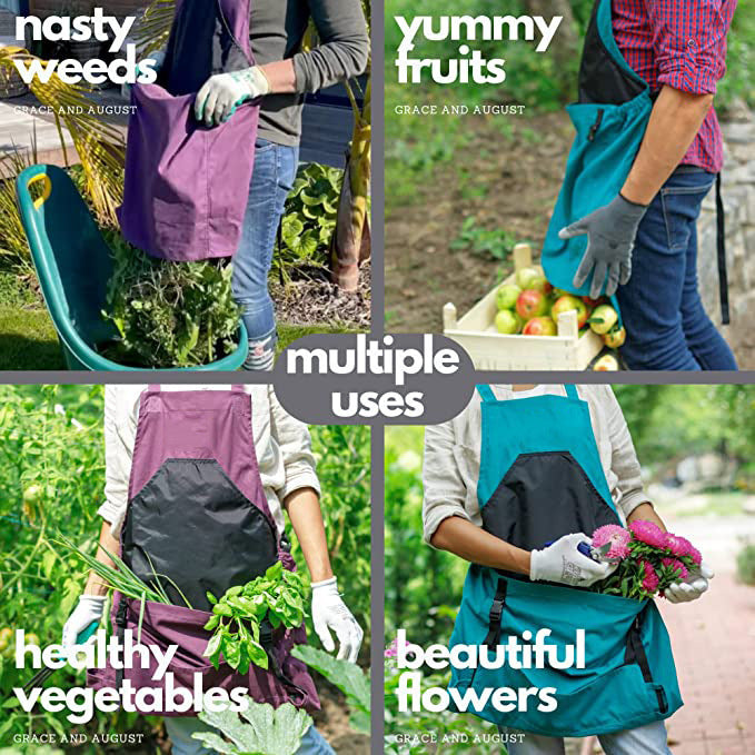 Large Pocket Gardening Fruit Storage Bag Multi-purpose Backpack Apron