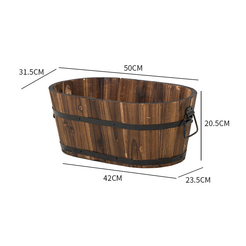 Antiseptic Preservative Wood Pots Oval