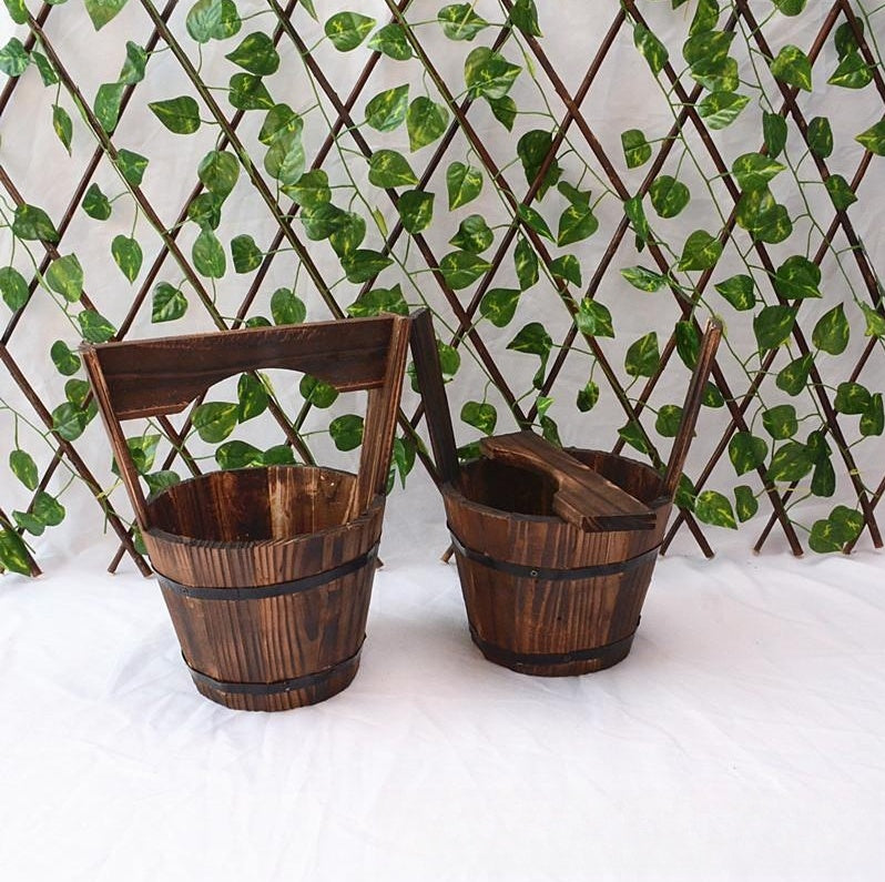 Horticultural Carbonization Anti-corrosion Wooden Succulent Flower Pots