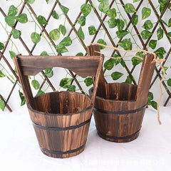 Horticultural Carbonization Anti-corrosion Wooden Succulent Flower Pots