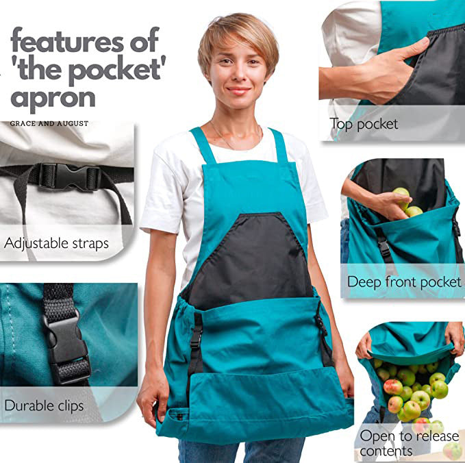 Large Pocket Gardening Fruit Storage Bag Multi-purpose Backpack Apron