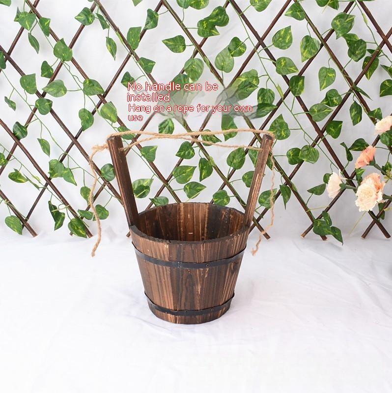 Horticultural Carbonization Anti-corrosion Wooden Succulent Flower Pots